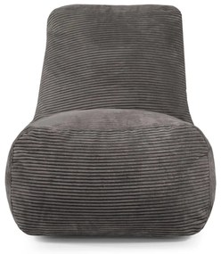 Sötétszürke kordbársony babzsákfotel Tube – SLOWDOWN