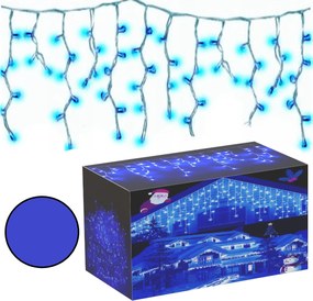 Jégcsap Flash LED-es karácsonyfa fényfüzér 200 kék 8m fényfüggöny RS-210B