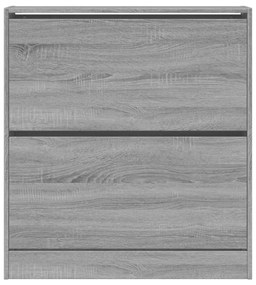 szürke sonoma színű szerelt fa cipőszekrény 80 x 21 x 87,5 cm