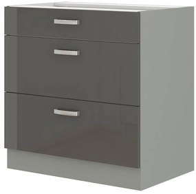 Alsó konyhaszekrény Gonir 80 D 3S BB (szürke + szürke). 1032727