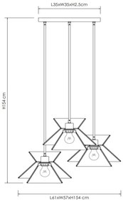 Lucide 10420/03/72 - Csillár zsinóron TASMAN 3xE27/60W/230V bézs
