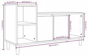barna tölgyszínű szerelt fa TV-szekrény 100x35x55 cm