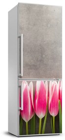 Hűtő matrica Rózsaszín tulipánok FridgeStick-70x190-f-102142486