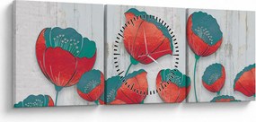 Kép - Pipacsok - kerozin (órával) (90x30 cm)