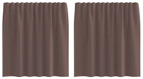 2 db barna voile függönyök rúd zsebekkel