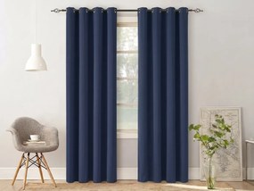 Függöny OXFORD LIGHT 140x250 cm, sötétkék Felfüggesztés: Fém gyűrűk