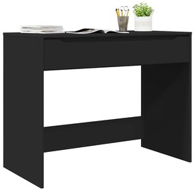 vidaXL Asztal fiókkal tárolóval Fekete 100 x 50 x 78 cm Faanyag