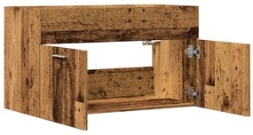 antik fa színű szerelt fa mosdószekrény 90x38,5x46 cm