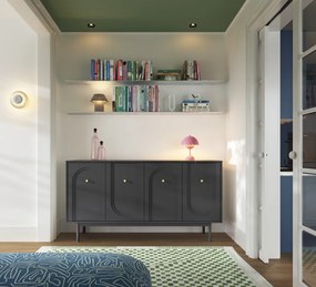 Komód Fekete/Arany Színben. MAZOMA KOMODA 4D