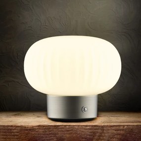 LED Dimmelhető érintős asztali lámpa LATTE LED/1,8W/5V USB 2000 mAh króm/fehér