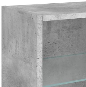 betonszürke falra szerelhető éjjeliszekrény LED lámpákkal