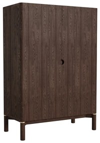 Sötétbarna szekrény tölgyfa dekorral 90x130 cm Arun – Unique Furniture