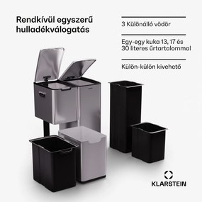 Klarstein Tiyo 3 az 1-ben szemetes 60 l levehető vödörrel, soft-close záródással