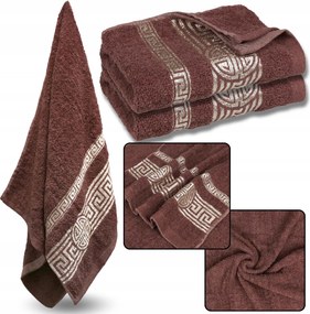 Világosbordó pamut törölköző dekoratív hímzéssel 48x100 cm x2