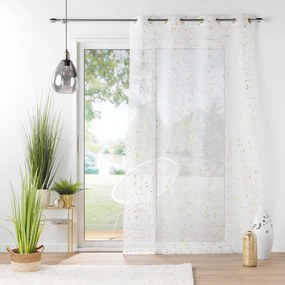 Fehér-aranyszínű átlátszó függöny 140x240 cm Floressia – douceur d'intérieur