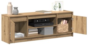TV Szekrény LED világítással Artisan Tölgy 139,5x34x50 cm, Műszakilag Készült Fából