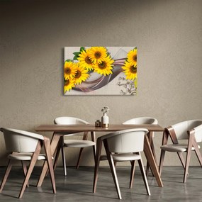 Kép - Ragyogó napraforgó virágok (90x60 cm)