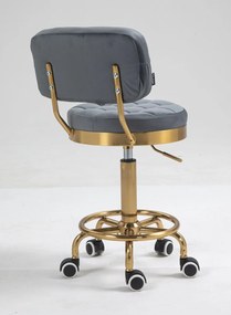 HR636 Grafit modern velúr szék arany lábbal