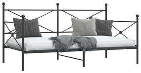kanapéágy matrac nélkül fekete 107x203 cm acél