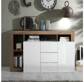 LENOR komód, fehér/tölgy