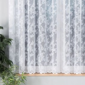 Mg Függöny Virág 90375 Fehér 250x120cm kész szalaggal M