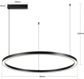 Brilagi - dimmelhető LED kábeles függeszték PORTOFINO LED/60W/230V átm. 80 cm fekete +távirányító