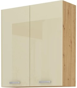 Felső konyhaszekrény Arryn 80 G-90 2F (artisan tölgy + fényes krém). 1024738
