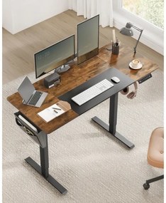 Magasságban állítható íróasztal SOLEA-X barna/fekete