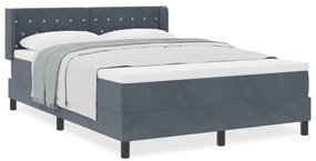 Boxspring Ágy Mattal Sötét Szürke 160x200 cm Bársony