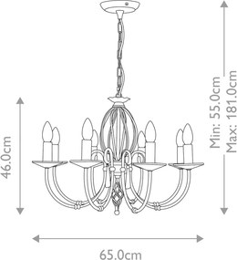 Elstead Lighting AEGEAN AG8-POL-BRASS Csillár 8x60W/E14