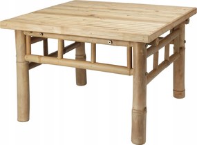 Dohányzóasztal szögletes 57x57 Alacsony Nappaliba Bambusz bambusz asztal