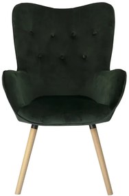 Sötétzöld bársony fotel COZY