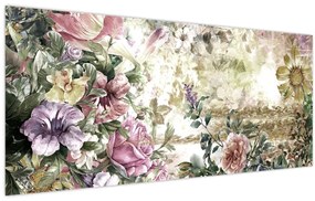 Kép - Design virágok (120x50 cm)