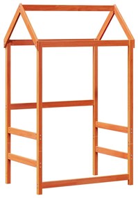 viaszbarna tömör fenyőfa gyerekágytető 98 x 70 x 176,5 cm