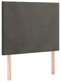 sötétszürke bársony ágykeret matrac nélkül 90x190 cm