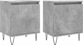 vidaXL 2 db betonszürke szerelt fa éjjeliszekrény 40x30x50 cm