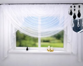 Függöny fehér fátyol víz ív kristály karnis kar.3.50