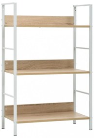 3 szintes tölgyszínű szerelt fa könyvespolc 60 x 27,6 x 90,5 cm