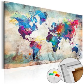 Kép parafán - World Map: Colourful Madness [Cork Map]