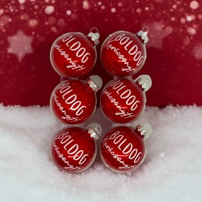 Boldog karácsonyt! kézzel festett üveg karácsonyi gömb szett 6*7cm