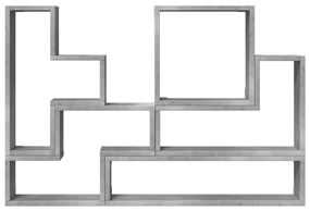 betonszürke szerelt fa fali polc 96x12x64 cm