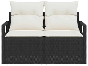 Kerti kanapé Fekete 120 x 62 x 69cm polirattan