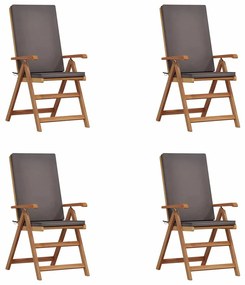 Kerti Szék párnával 4 pcs Barna 57 x 71.5 x 104cm Tömör tíkfa