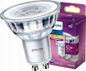 Led izzó GU10 4,6W 50W 355lm 2700K Meleg fehér 36° Reflektor Philips