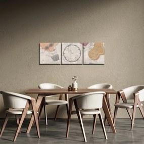 Kép - léggömbök a város felett , meleg tónusok (órával) (90x30 cm)