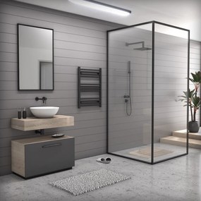 Fekete 600x800mm törölközőszárítós fürdőszobai radiátor Welland Lux | Készletről | Gyors kiszállítással