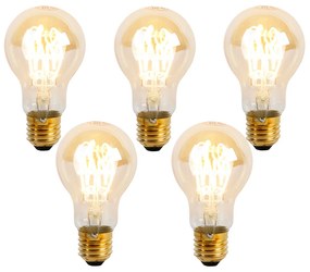 5 darabos E27 dimmelhető LED spirál izzókészlet A60 Goldline 4W 270 lm 2200K