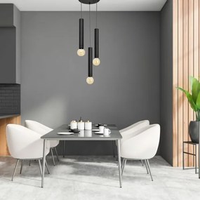 Csillár zsinóron TUBA 3xE27/15W/230V fekete