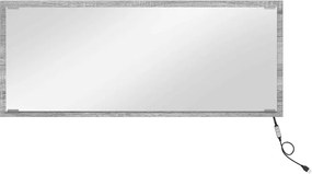 vidaXL Tükör LED -es lámpákkal Szürke Sonoma 90 x 8,5 x 37 cm Faanyag