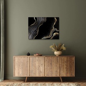 Kép - Fekete és arany márvány (70x50 cm)